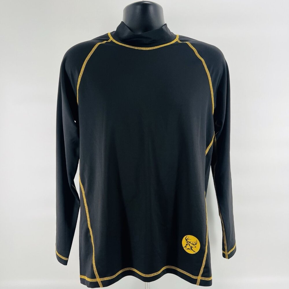 Bushmaster Top Mens L Black Long Sleeve Pullover Outdoor Hunting Cold Base Layer